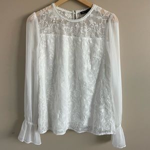 White House Black Market White Blouse